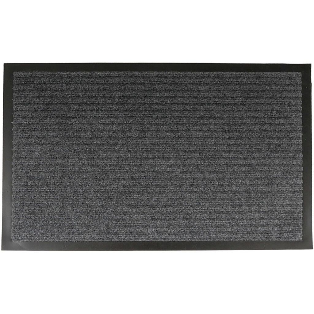 Strapazierfähige Fussmatte mit PVC Rückseite, 60 x 80 cm, grau