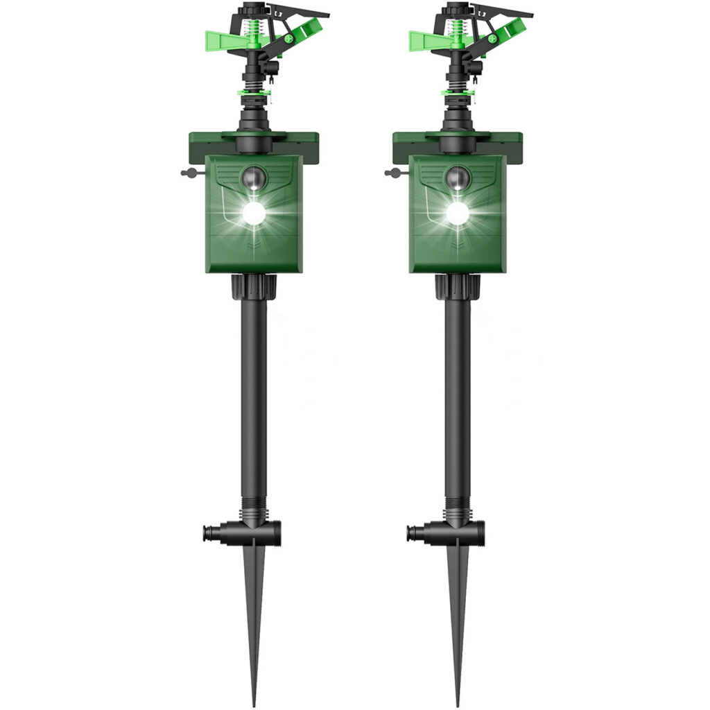 2er-Set Wasserstrahl-Tierschreck mit Bewegungssensor, solarbetrieb