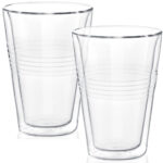 2er-Set Thermogläser mit Riffelung, doppelwandig, 300 ml