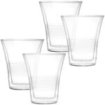4er-Set edle Doppelwandgläser mit Riffelung, 220 ml