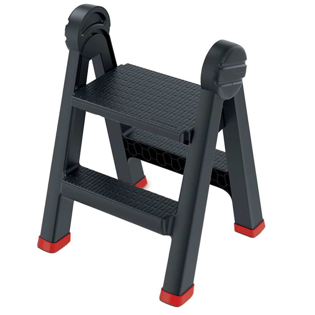 2-Stufen Doppel-Trittleiter, klappbar, Kunststoff