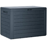 Robuste Gartenbox in Holzoptik, 43,8 x 78 x 55 cm, anthrazit