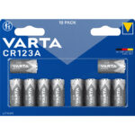 10er-Set Photo Lithium-Batterie, CR123A, 1.430 mAh, 3 Volt