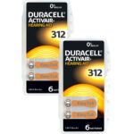 Hörgeräte-Batterien ZA 312 1.45 V, 160 mAh, 2x 6er-Sparpack
