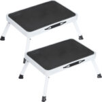 2er-Set Rutschfester Klapptritt aus Stahl, mit Sicherung, belastbar bis 150 kg