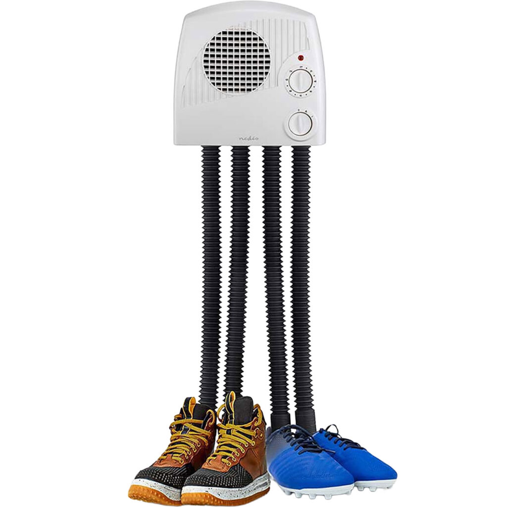 Elektrischer Schuhtrockner für 2 Paar Schuhe, weiss-schwarz, 350 Watt