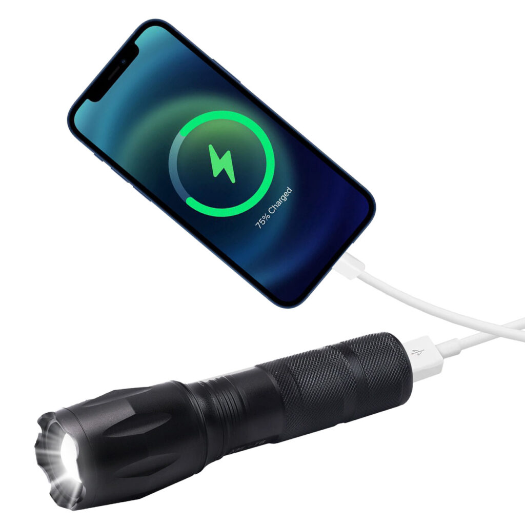 LED-Taschenlampe mit Powerbank, 260 lm, 10 Watt