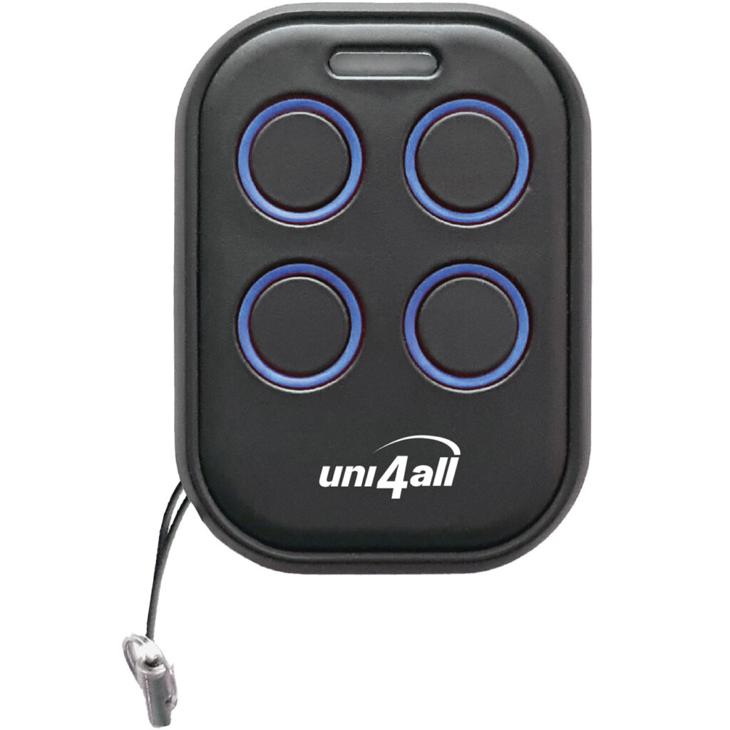 Fernbedienung, selbstlernend, 4-Kanäle für Tor, Garagen, Rollläden, Bewässerung, Licht