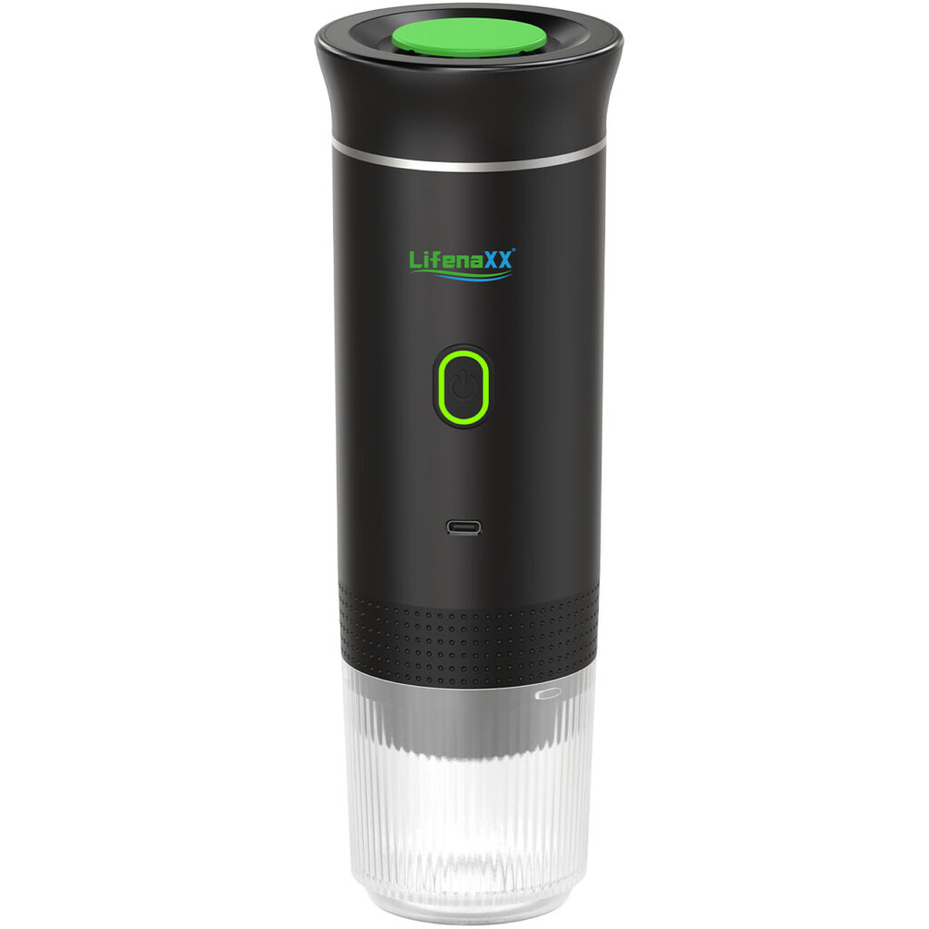 Espresso To Go Akku-Kaffeemaschine, für Kapsel und Pulver, schwarz