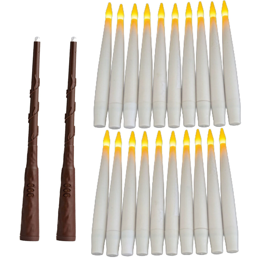 2er-Set Schwebende LED Kerzen mit Zauberstab-Fernbedienung