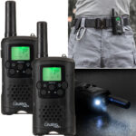 2er-Set Akku-PMR-Funkgerät inkl. Gürtelclip & Taschenlampee, 10km Reichweite
