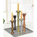 Kerzenständer aus Aluminium für 5 Kerzen, 22,5 x 22,5 x 23 cm