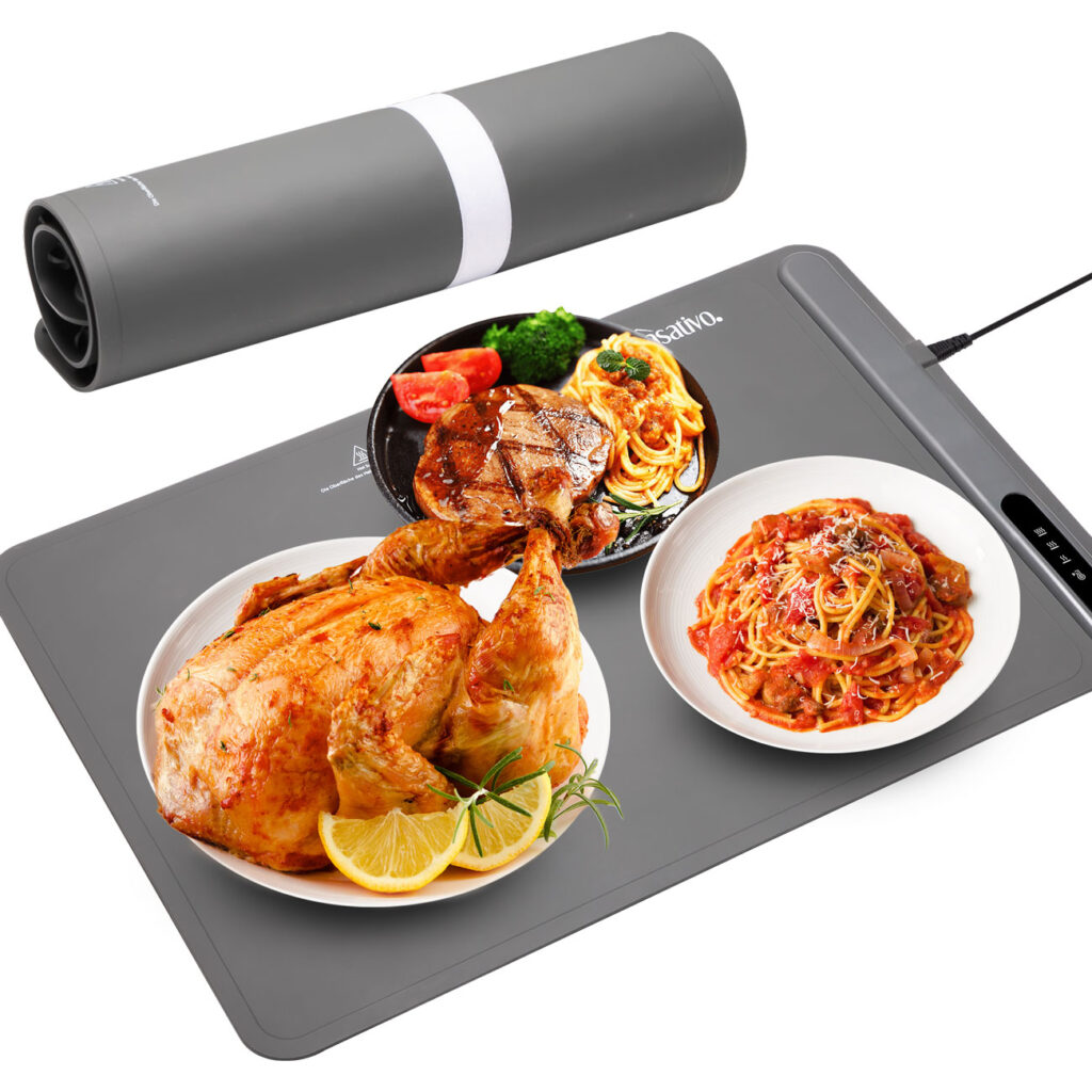 Elektrische Warmhalteplatte Silikon, rollbar, 55 – 100 °C, 61 x 40cm, 250 W