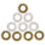 Wohltuende Akupressur-Ringe für Fingermassage, gold- und silber, 10er-Set Wohltuende Akupressur-Ringe für Fingermassage, gold- und silber, 10er-Set