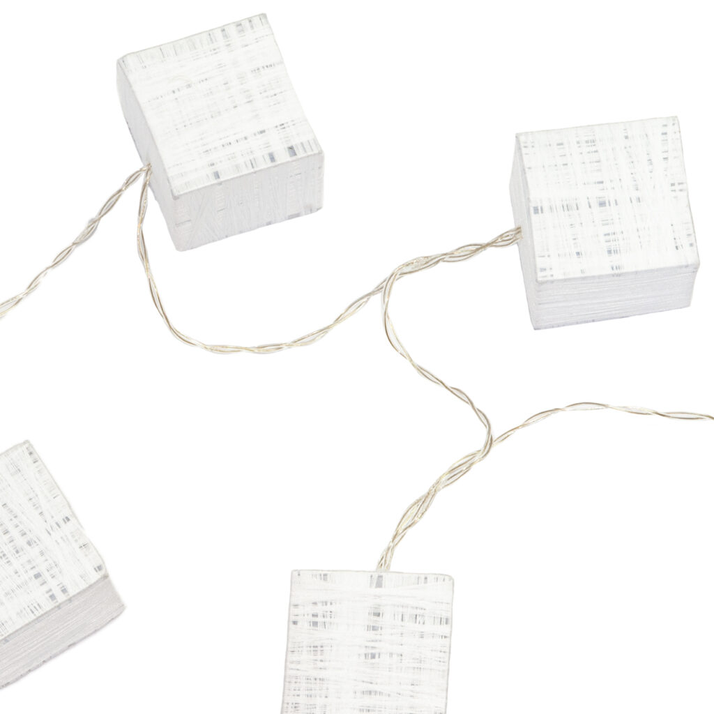 Lichterkette mit 10 LEDs in Würfel-Form, mit Baumwoll-Ummantelung, 2,1 m