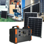 Powerstation & Solar-Konverter mit zwei 110-W-Solarpanel, 327Ah/1048Wh, 1000W