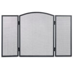 Funkenschutzgitter aus Metall, dreiteilig, Kaminschutz, 62 x 96 cm