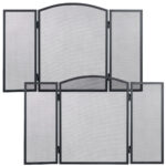 Funkenschutzgitter aus Metall, dreiteilig, 2er-Set Kaminschutz, 62 x 96 cm