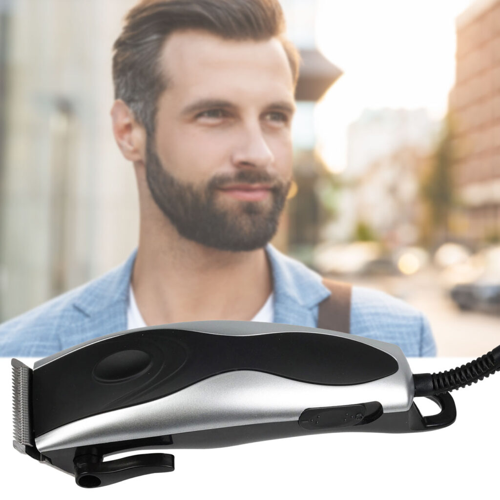 Haar- und Bartschneider mit Zubehör und 4 Aufsätzen