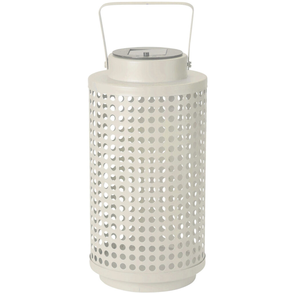 Solar-Laterne, zum Aufstellen oder Aufhängen, Metall, weiss, Höhe 23 cm