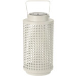 Solar-Laterne, zum Aufstellen oder Aufhängen, Metall, weiss, Höhe 23 cm