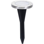 LED Solar Bodenspot, Edelstahl, 12 x 13 cm