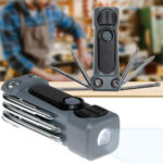 Multitool Schraubendreher und Taschenlampe, Taschenwerkzeug, 3,5 x 8 cm