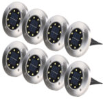 8er Set LED Garten Bodenleuchte, Solar, IP44