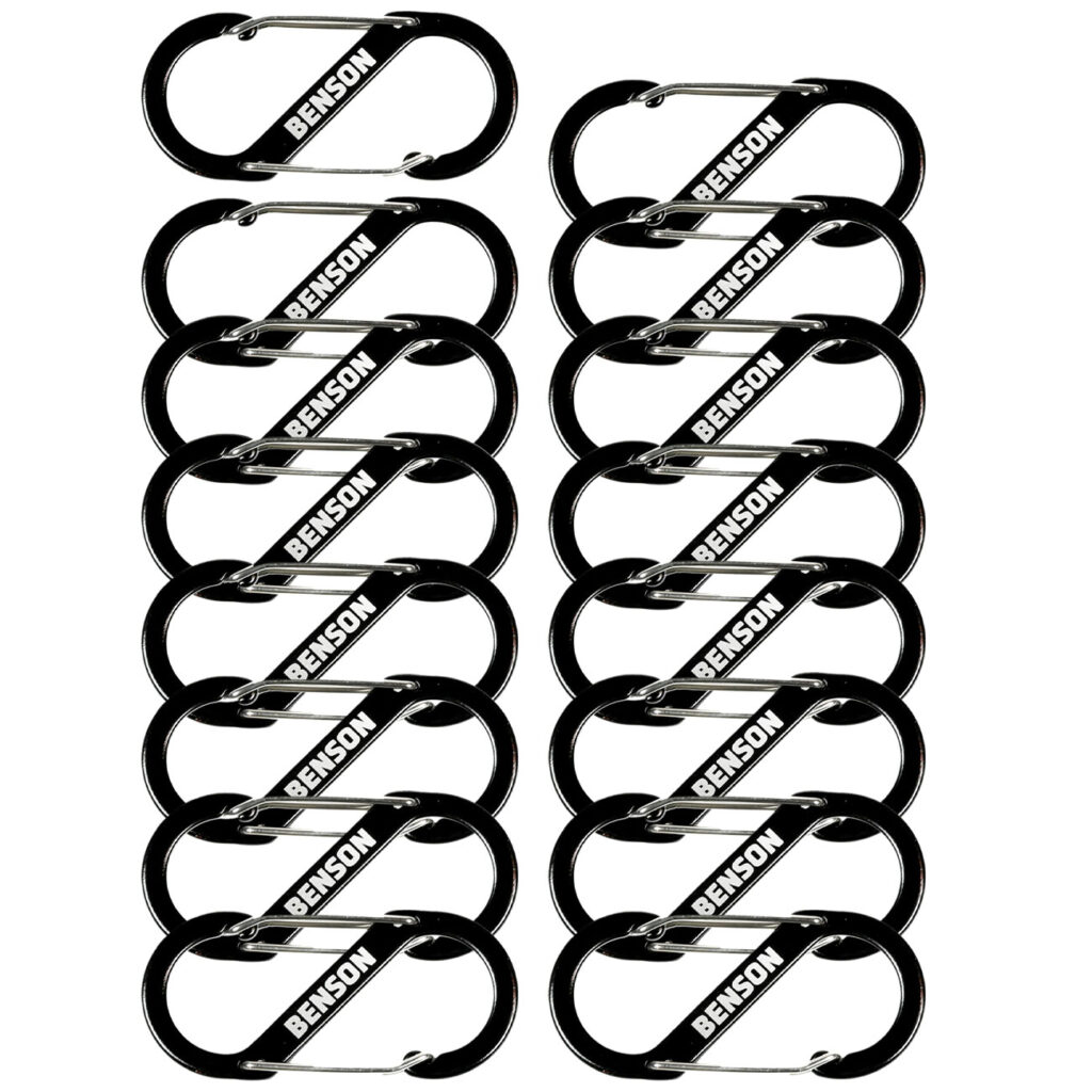 16er Set Doppel Karabinerhaken, S-Clip, 4 x 9 cm 16er Set Doppel Karabinerhaken, S-Clip, 4 x 9 cm