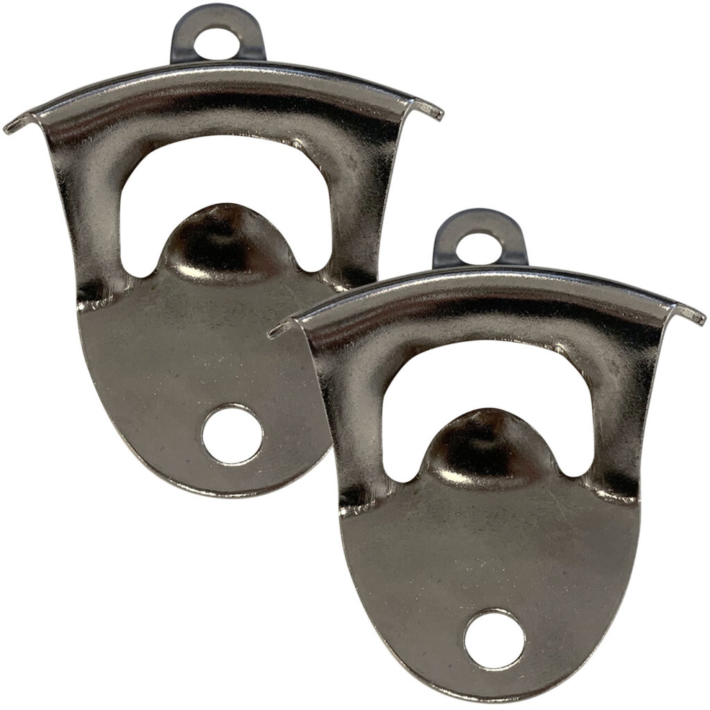 2er Set Flaschenöffner Wandmontage, Metall, 8,5 x 5,5 cm