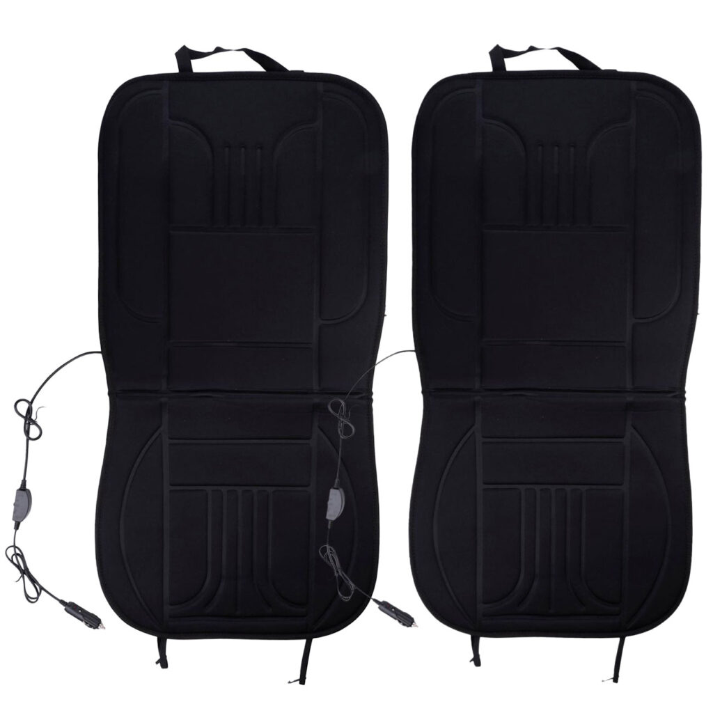 Autositzkissen zum Anschliessen am Zigarettenanzünder, 2er-Set Heizkissen, 98 x 49 cm