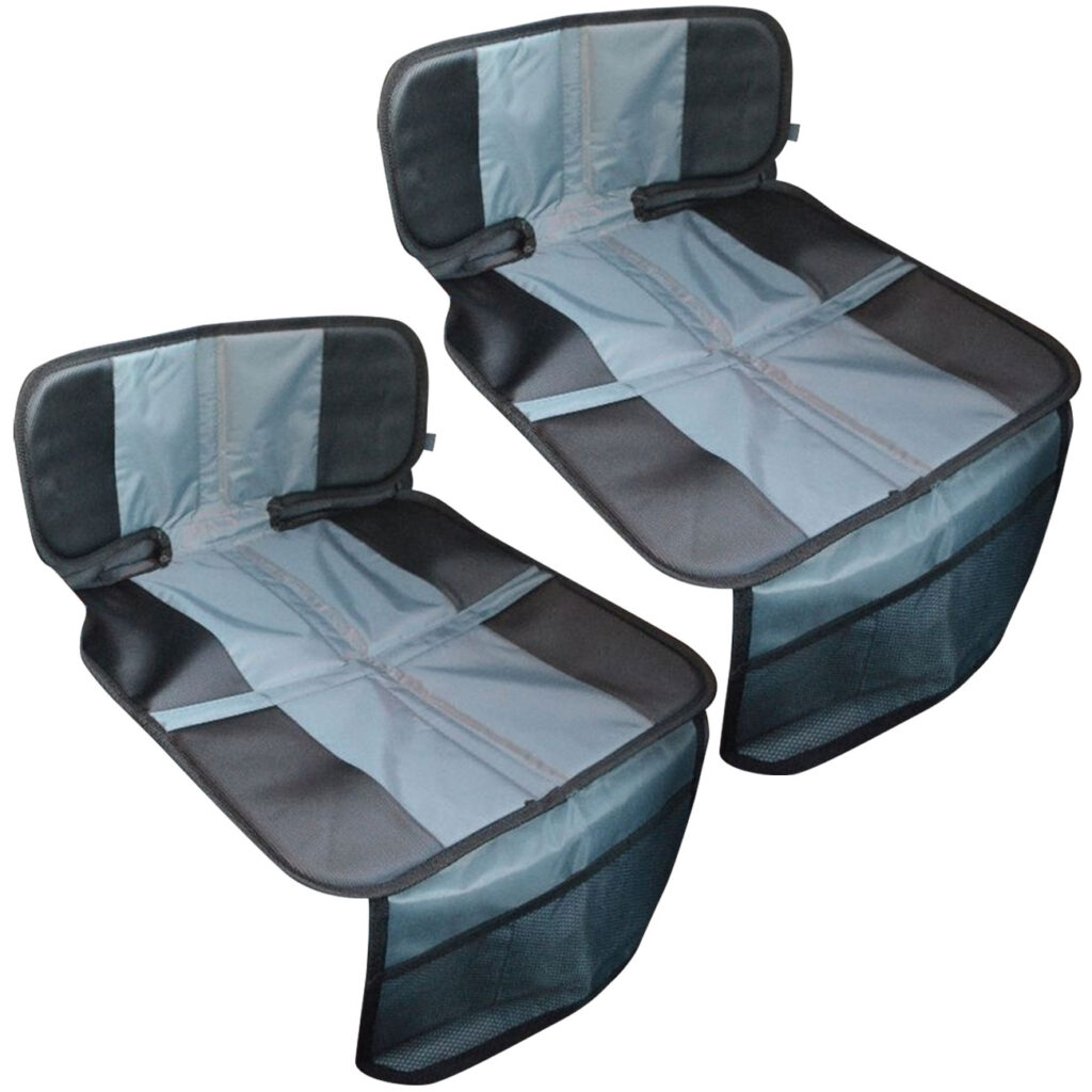 2er Set Kindersitz-Unterlage mit Netztasche, zweifarbig, Isofix-geeignet