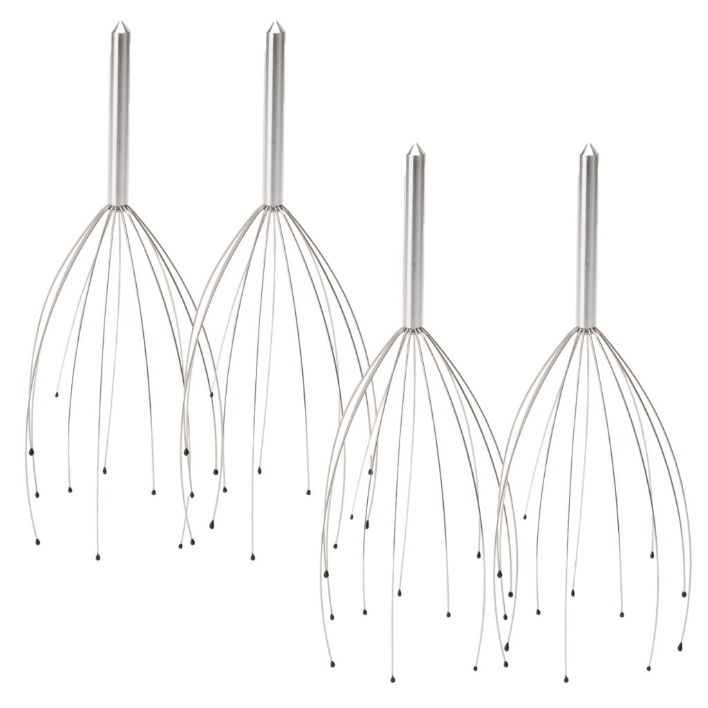 4er-Set Kopfmassagegerät mit Wohlfühl-Noppen, Kopfmassage-Spinne