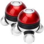 2er-Set Kompaktes Vibrations Massagegerät mit 3 Massageköpfen, batteriebetrieben