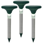 3er-Set Maulwurffrei mit Rasen- und Wegleuchte, solarbetrieben, 400 Hz