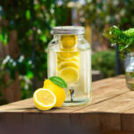 Getränkespender aus Glas mit Einsatz und Zapfhahn, 4 Liter