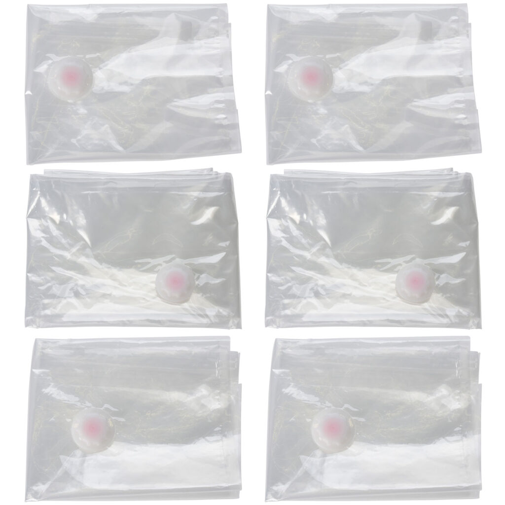 6er-Set Vakuumbeutel mit Schraubdeckel, 3 x klein, 2 x mittel und 1 x gross