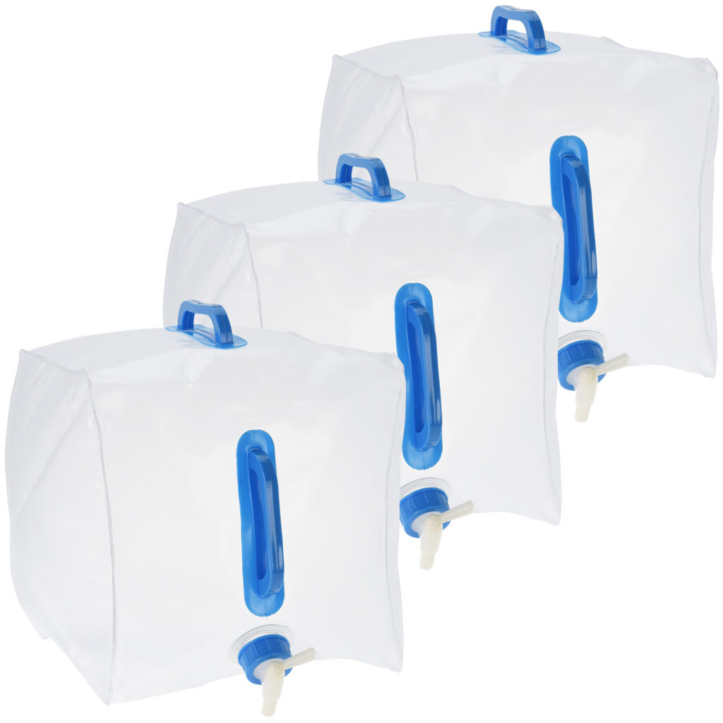 3er-Set Wasserkanister mit Tragegriff, 20 Liter