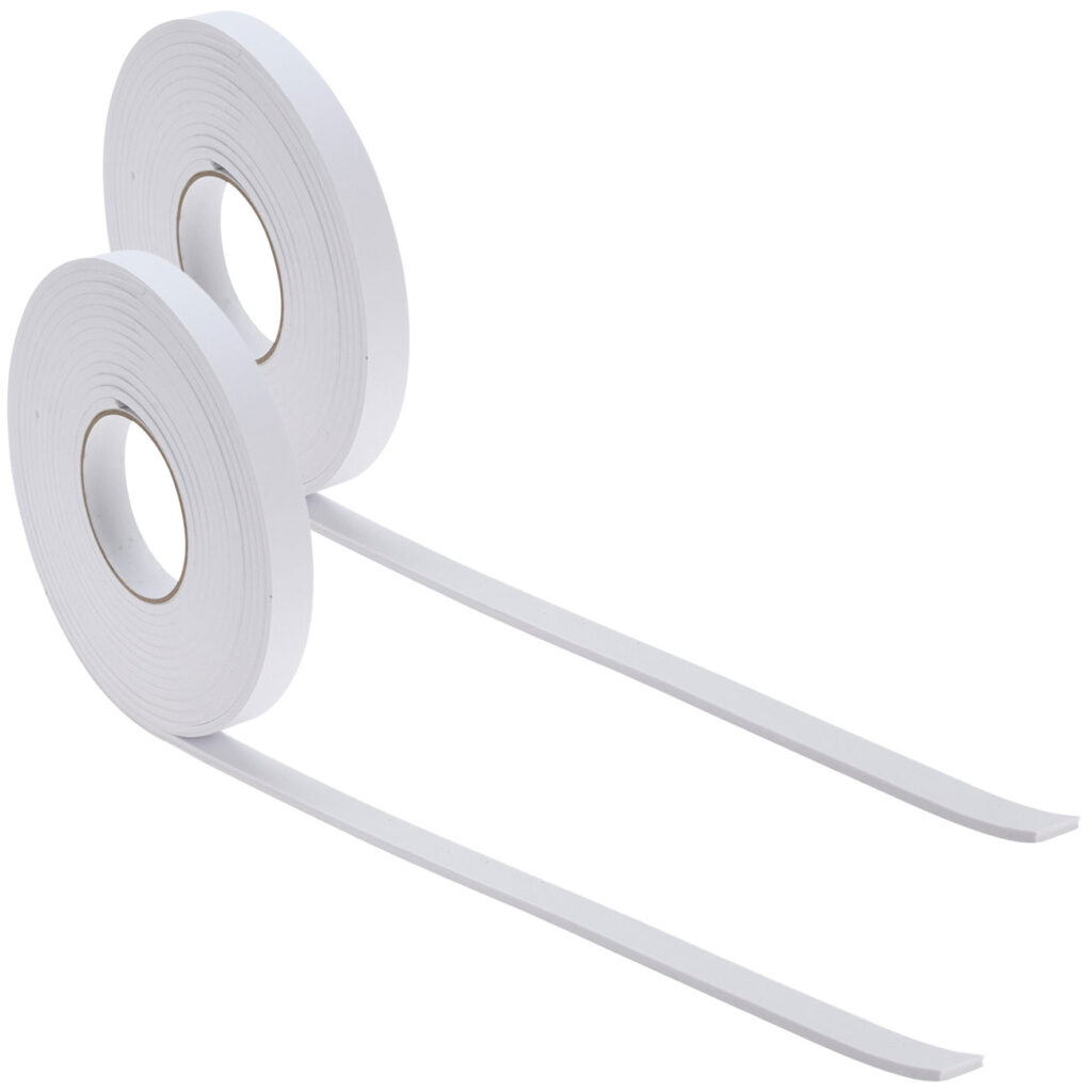 2er-Set Zugluft Dichtungsstreifen, 6 m x 2 cm, 5 mm dick, selbstklebend