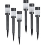 6er-Set LED-Solarleuchte mit Edelstahl, Wegeleuchten
