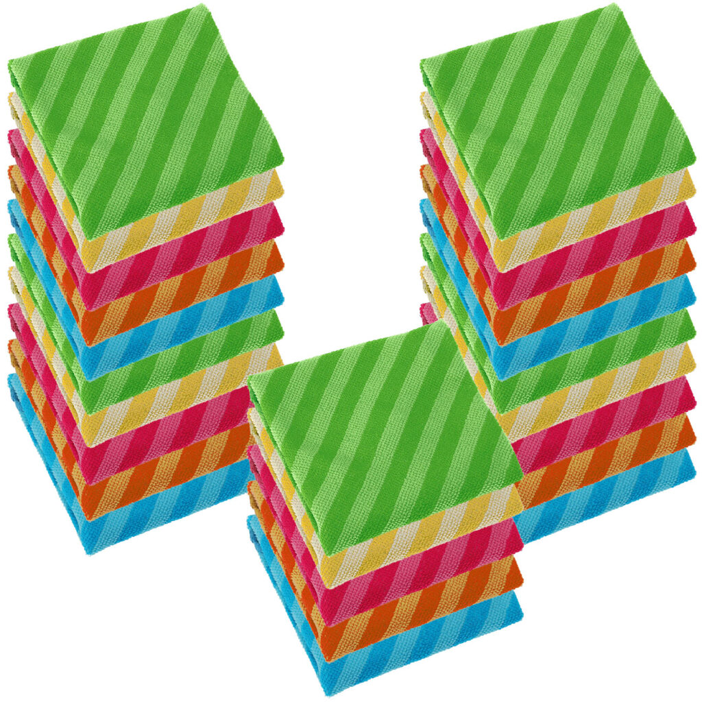 25er Set Mikrofaser-Reinigungstücher, mehrfarbig, 30 x 30 cm