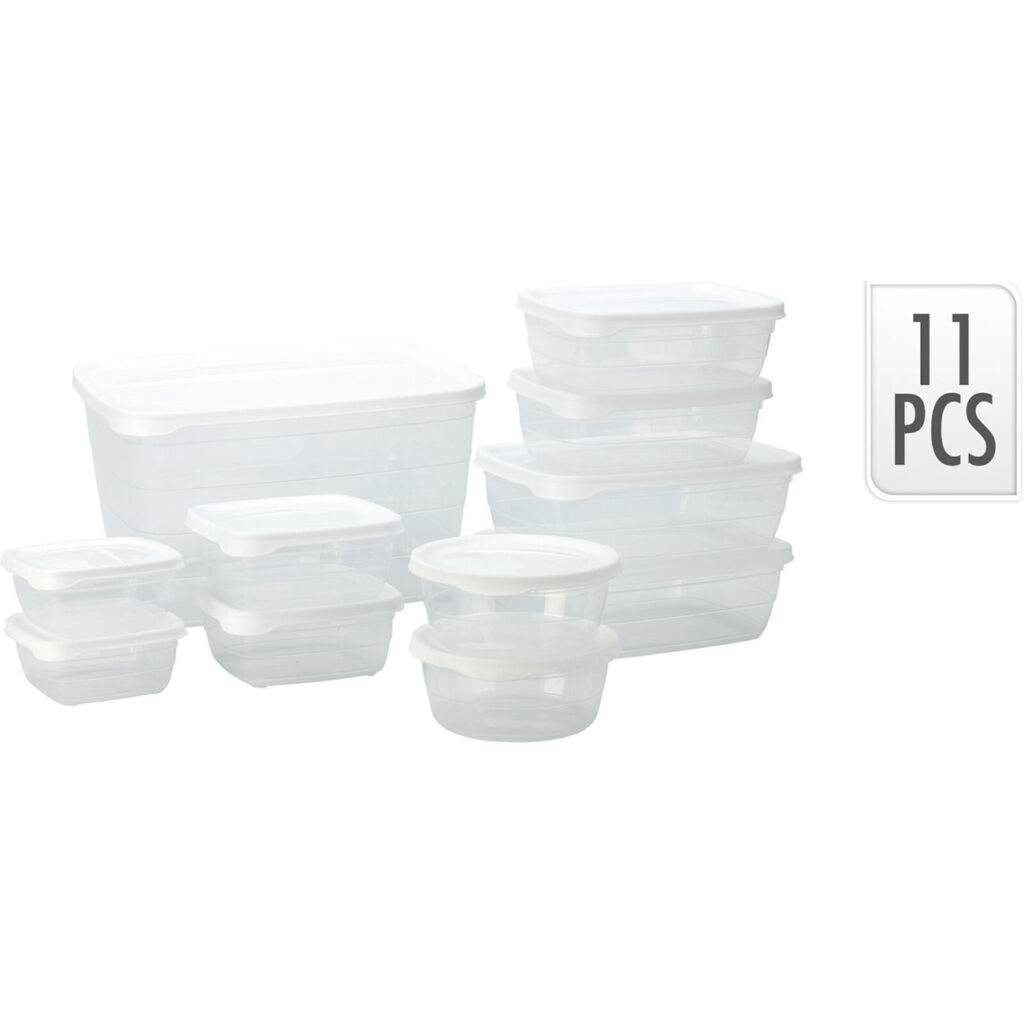 11er-Set Vorratsdosen mit Deckel, transparent, 250, 300, 500, 600, 1200, 6000 ml