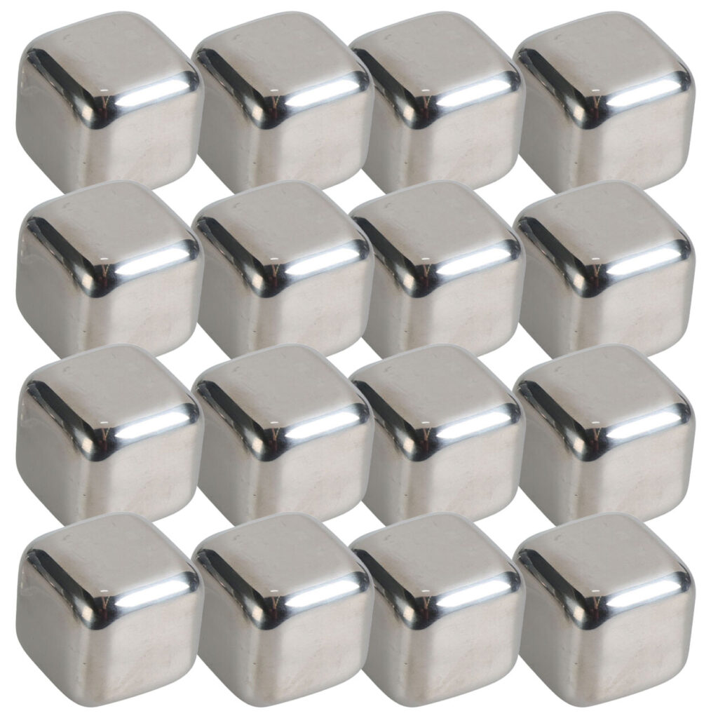 16er-Set Kühlsteine aus Edelstahl für Whisky & Co.