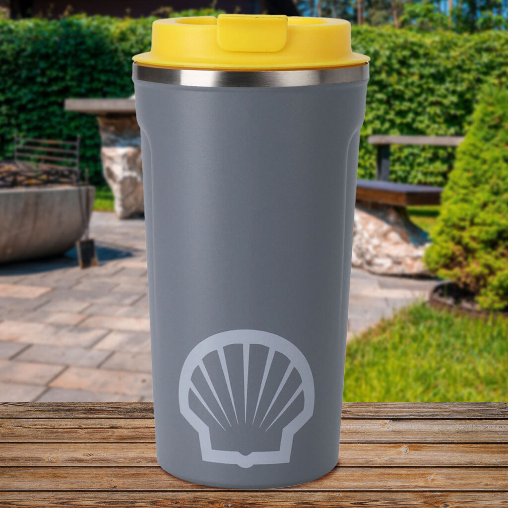 Trinkbecher mit Isolierfunktion, Kunststoffdeckel, Edelstahl, 500ml