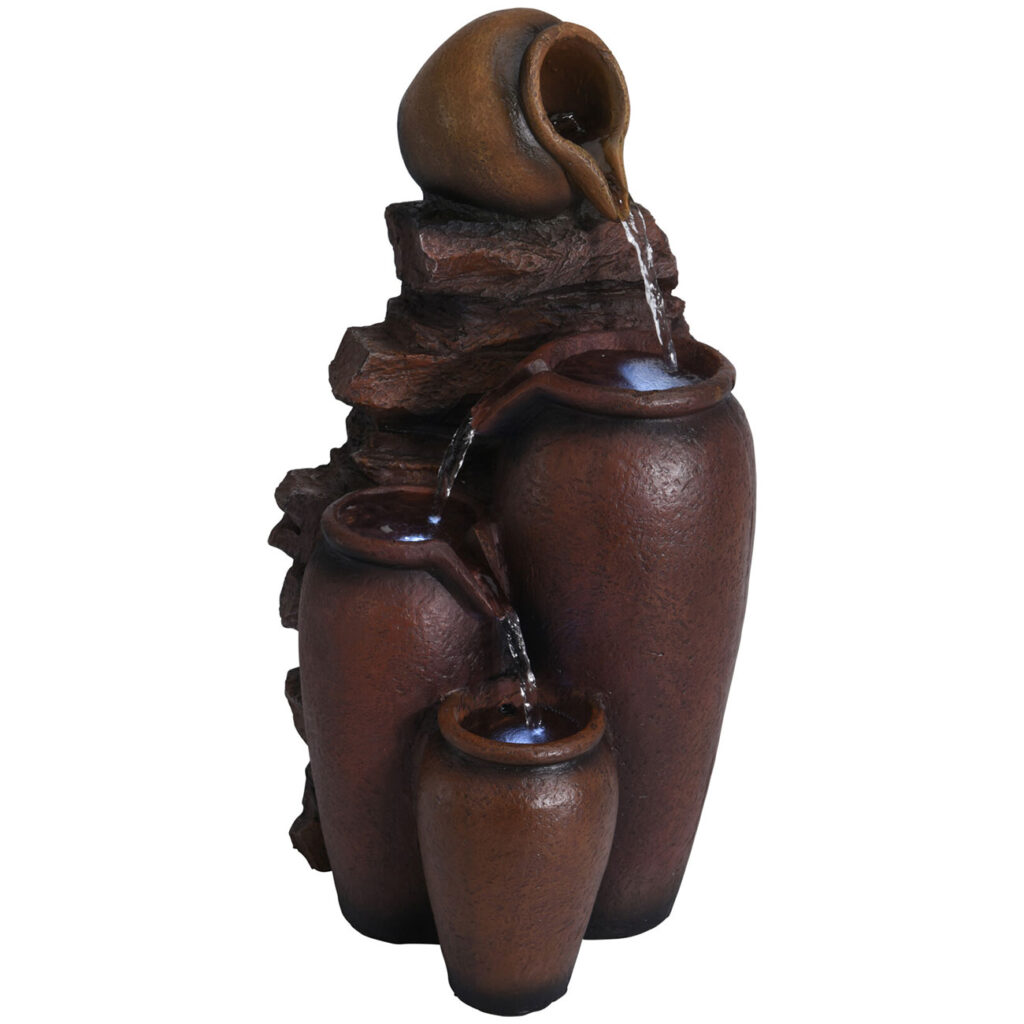 Zimmerbrunnen Amphoren mit LED Beleuchtung 21,5 x 19,0 x 28,8 cm