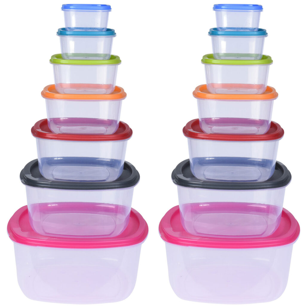 14er-Set Vorratsdosen in unterschiedlichen Grössen, mehrfarbig, mit Deckel