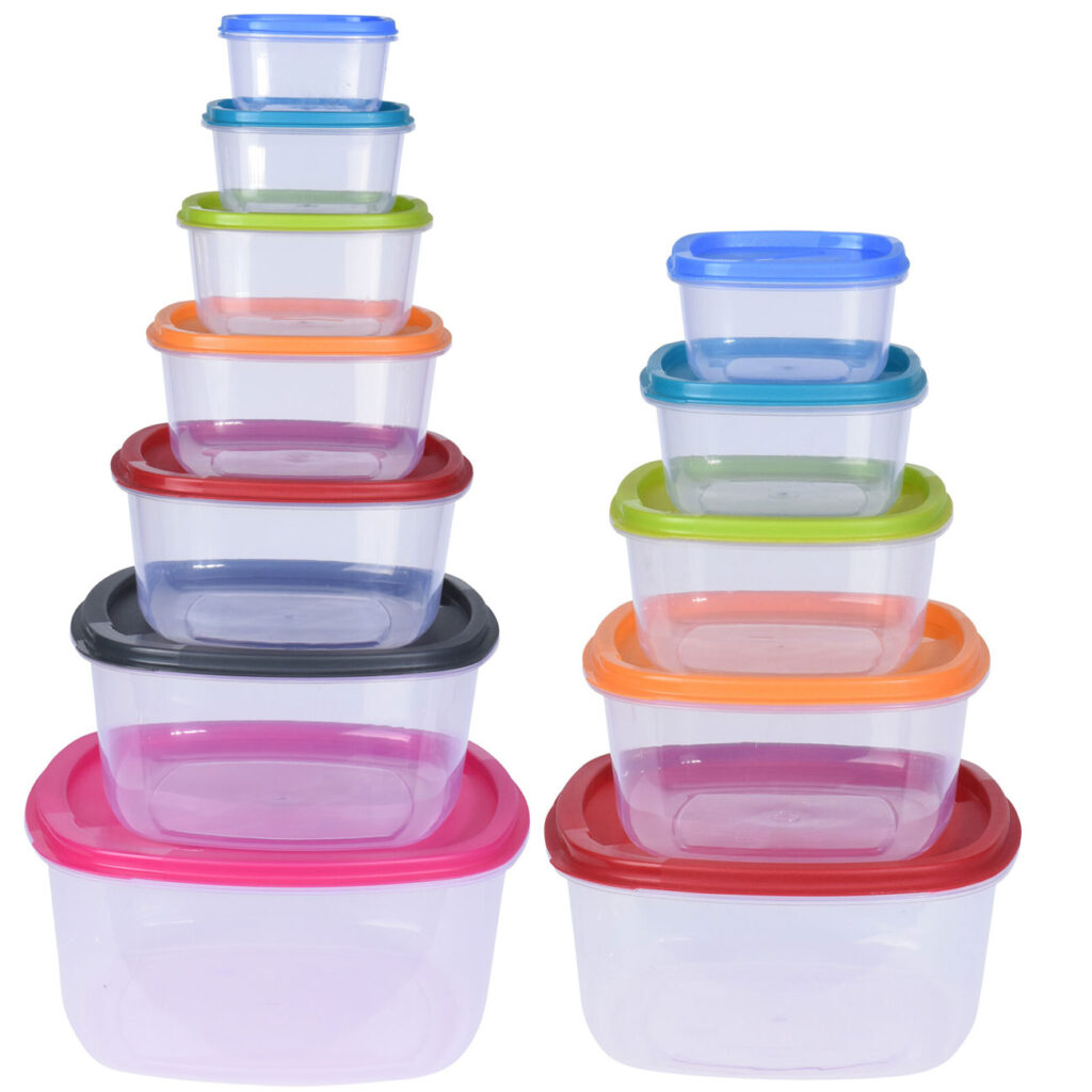 12er-Set Vorratsdosen in unterschiedlichen Grössen, mehrfarbig, mit Deckel
