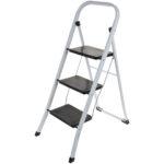 Klappbare Trittleiter, mit drei Stufen, bis 125 kg