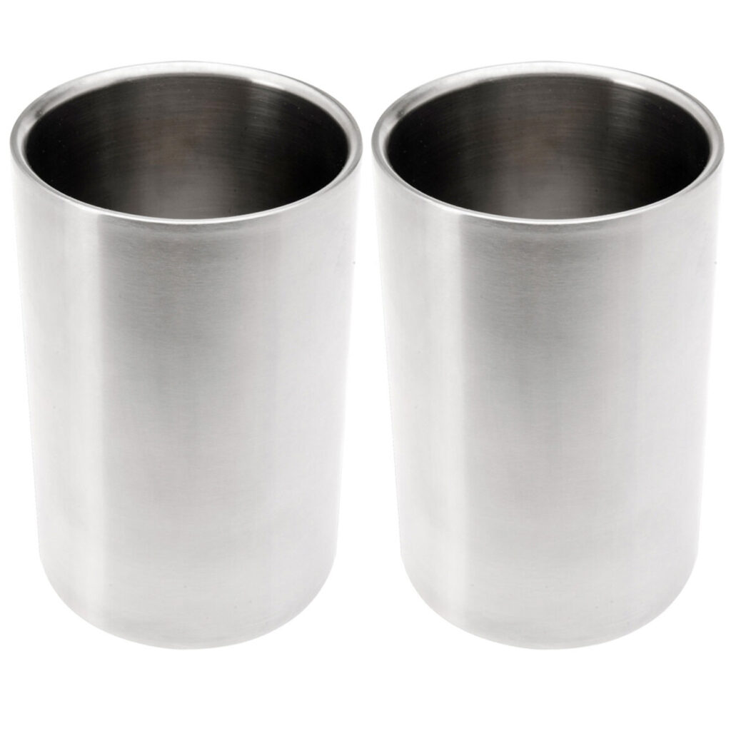 2er-Set Weinkühler aus Edelstahl Ø 12cm