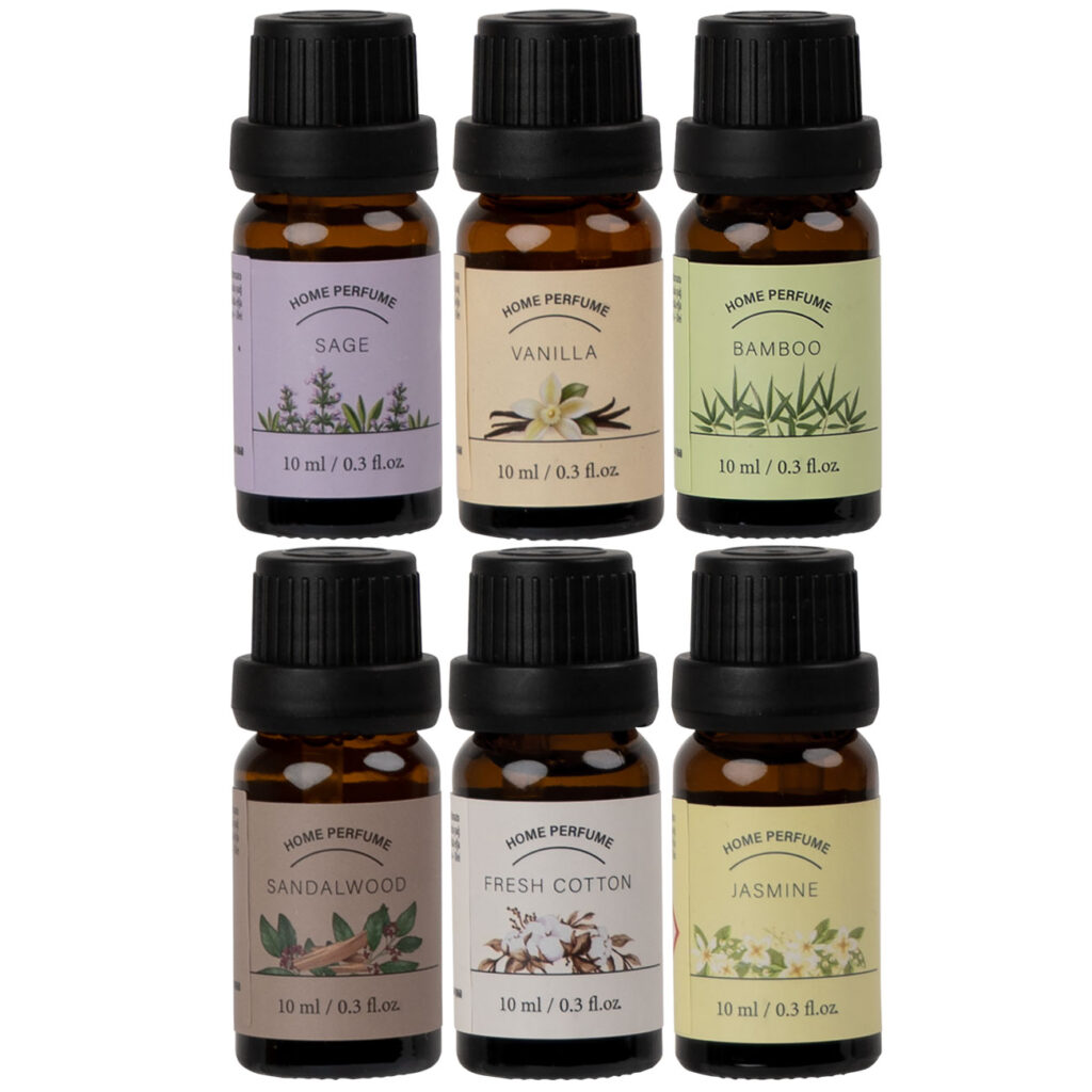 Raumparfüm-Set mit 6 Duftölen, je 10ml